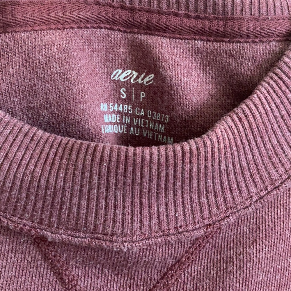Aerie burgundy oversized crew neck sweatshirt - Picture 2 of 4